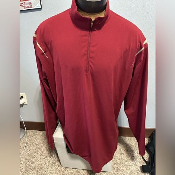 Nike Golf FitDry Mens XXL Red Half ZIP Pullover - Picture 1 of 7